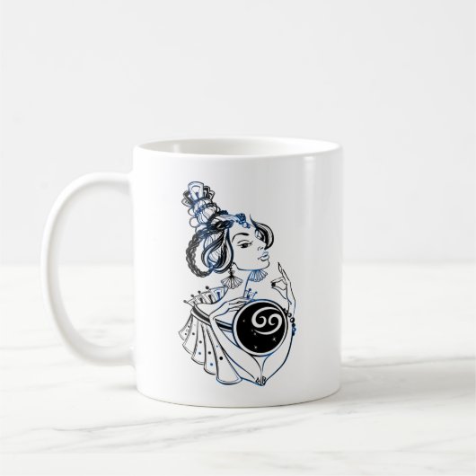 Cancer Zodiac Art Deco Lady Kaffeetasse (Links)