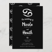 CANCER Zodiac Astrologie Sommer Juni Hochzeit Juli Einladung (Vorne/Hinten)