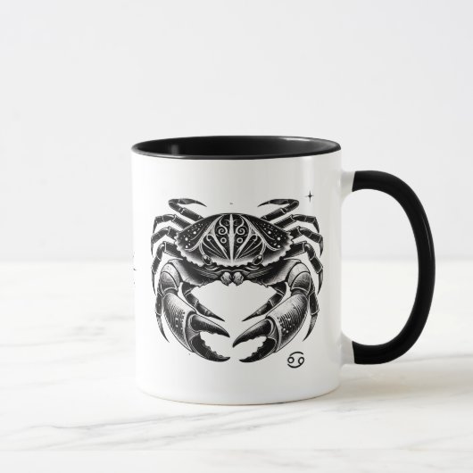 Cancer Zodiac Astrology Gift Crab Design Tasse (Rechts)