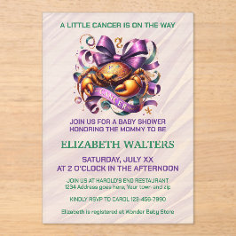 Cancer Zodiac Baby Shower Lavender and Green Acryleinladungen