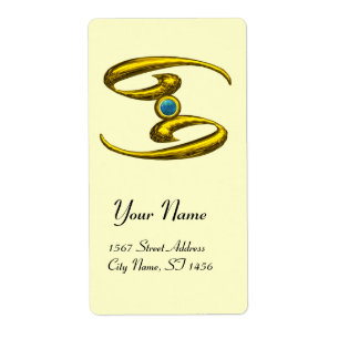 CANCER ZODIAC BIRTHDAY JEWEL Blue Opale Gold