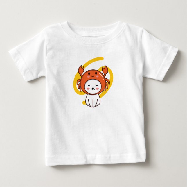 Cancer Zodiac Cat Baby T - Shirt (Vorderseite)