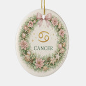 Cancer Zodiac Christmas Ornament – Winter Floral W (Rechts)