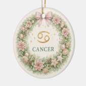 Cancer Zodiac Christmas Ornament – Winter Floral W (Links)