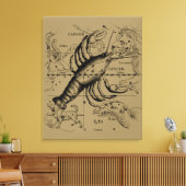 Cancer Zodiac Constellation by Hevelius 1690 Leinwanddruck (Insitu (Wohnzimmer))