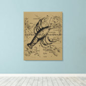Cancer Zodiac Constellation by Hevelius 1690 Leinwanddruck (Insitu (Holzboden))