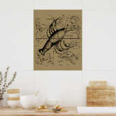 Cancer Zodiac Constellation by Hevelius 1690 Poster (Küche)