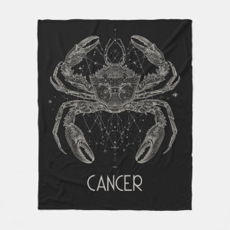 Cancer Zodiac Constellation Fleece Blanket