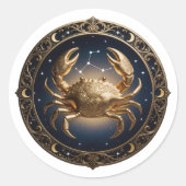Cancer Zodiac Crab Runder Aufkleber (Vorderseite)