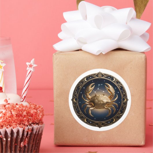 Cancer Zodiac Crab Runder Aufkleber (Party)