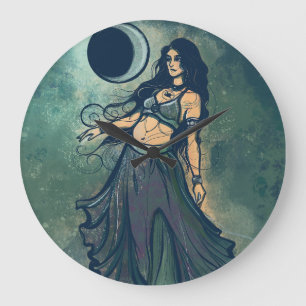 Cancer Zodiac MoonChild Goddess Bly Dancer Große Wanduhr