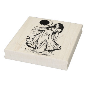 Cancer Zodiac MoonChild Goddess Bly Dancer Gummistempel