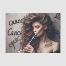 Cancer Zodiac Musician Klarinette Decoupage Seidenpapier