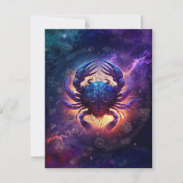 Cancer Zodiac-Schild Wasserfarbdesign Mitteilungskarte