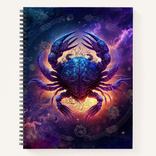 Cancer Zodiac-Schild Wasserfarbdesign Notizblock (Vorderseite)
