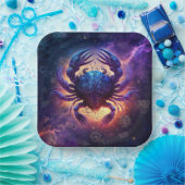 Cancer Zodiac-Schild Wasserfarbdesign Pappteller (Party)