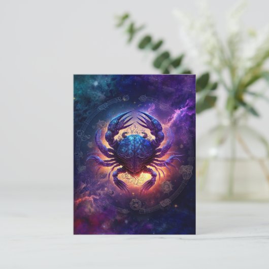 Cancer Zodiac-Schild Wasserfarbdesign Postkarte (Stehend Vorderseite)
