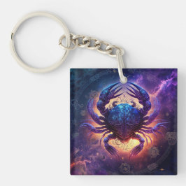 Cancer Zodiac-Schild Wasserfarbdesign Schlüsselanhänger