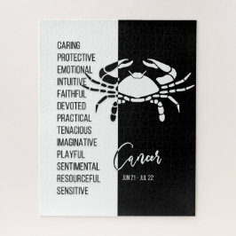 Cancer Zodiac Sign, Black & White Jigsaw Puzzle