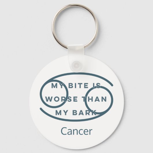 Cancer Zodiac Sign Fusion Zitat Blue Text Geburtst Schlüsselanhänger (Vorderseite)