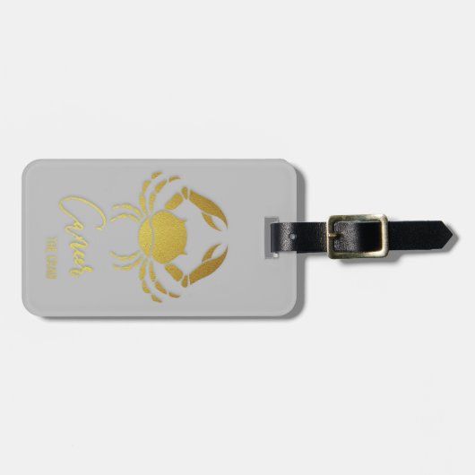 Cancer Zodiac Sign Luggage Tag Gepäckanhänger (Vorderseite horizontal)