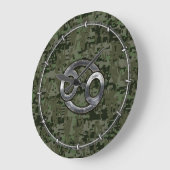 Cancer Zodiac Sign on Green Digital Camouflage Große Wanduhr (Winkel)