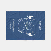 Cancer Zodiac Star Name Birthdate Blue Baby Fleecedecke (Vorderseite (Horizontal))