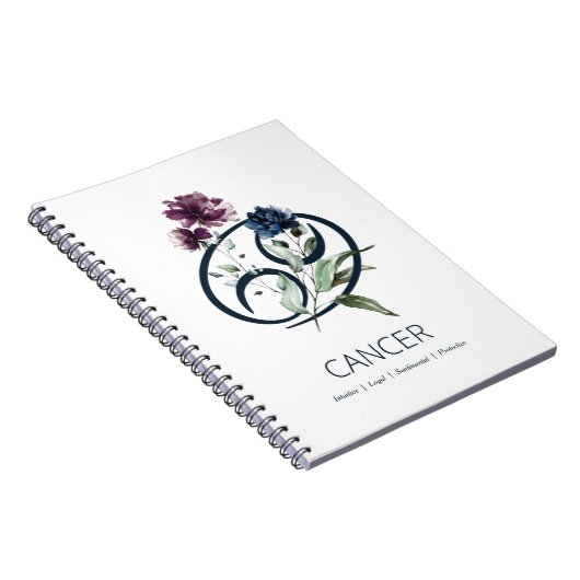 Cancer Zodiac Star Sign Notizblock (Rechte Seite)