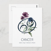 Cancer Zodiac Star Sign Postkarte (Vorne/Hinten)