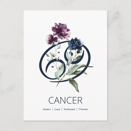 Cancer Zodiac Star Sign Postkarte (Vorderseite)