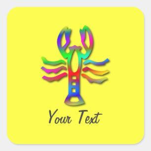 Cancer Zodiac Star Sign Rainbow Color Quadratischer Aufkleber