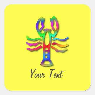 Cancer Zodiac Star Sign Rainbow Color Quadratischer Aufkleber