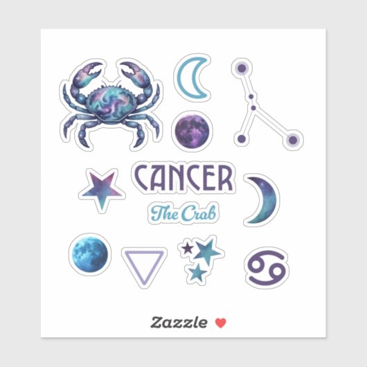 Cancer Zodiac Sticker Collection (Blatt)