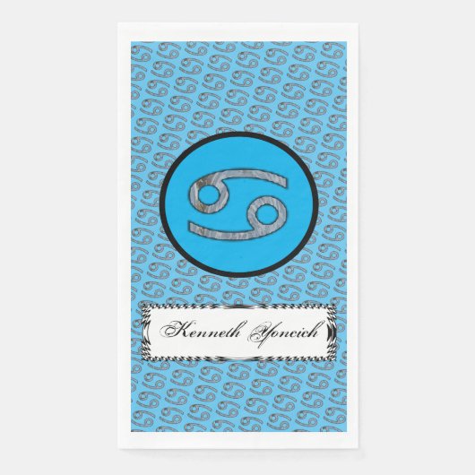 Cancer Zodiac Symbol Element von Kenneth Yoncich Serviette (Vorderseite)