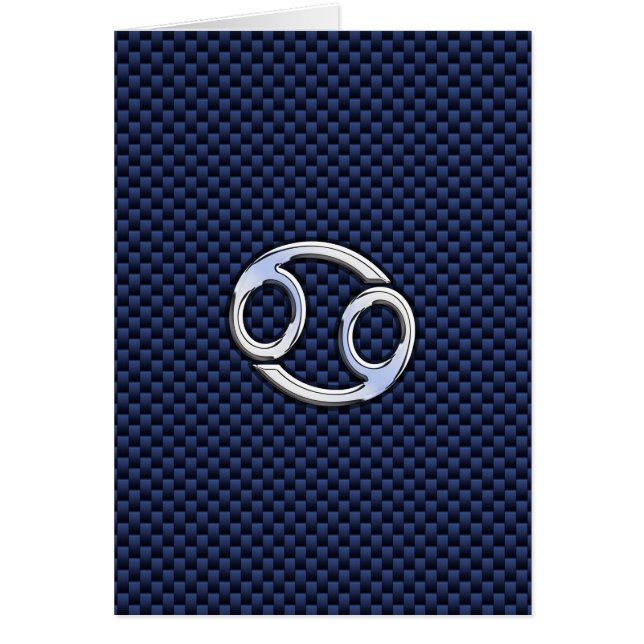 Cancer Zodiac Symbol Navy Blue Carbon Fibre Print (Vorne)