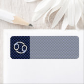 Cancer Zodiac Symbol Navy Blue Carbon Fibre Print (Insitu)