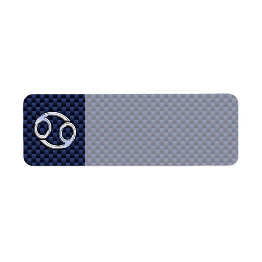 Cancer Zodiac Symbol Navy Blue Carbon Fibre Print (Vorne)