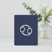 Cancer Zodiac Symbol Navy Blue Carbon Fibre Print (Stehend Vorderseite)