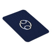 Cancer Zodiac Symbol Navy Blue Carbon Fibre Print Magnet (Rechte Seite)