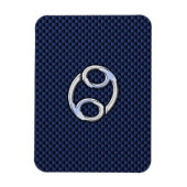 Cancer Zodiac Symbol Navy Blue Carbon Fibre Print Magnet (Vertikal)