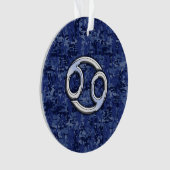 Cancer Zodiac Symbol Navy Blue Digital Camouflage Ornament (Vorderseite)