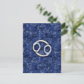 Cancer Zodiac Symbol Navy Blue Digital Camouflage Postkarte (Stehend Vorderseite)