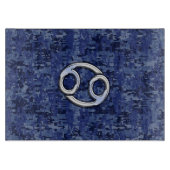 Cancer Zodiac Symbol Navy Blue Digital Camouflage Schneidebrett (Vorderseite)