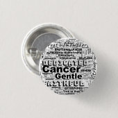 Cancer Zodiac Word Cloud Inspiration Button (Vorne & Hinten)