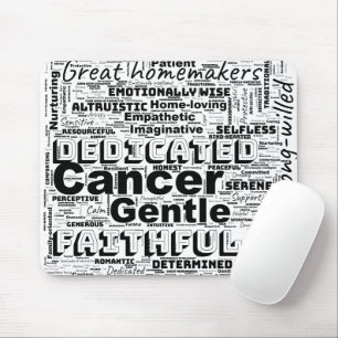 Cancer Zodiac Word Cloud Inspiration Mouse Pad Mousepad