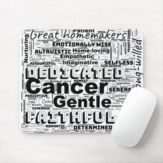 Cancer Zodiac Word Cloud Inspiration Mouse Pad Mousepad (Mit Mouse)