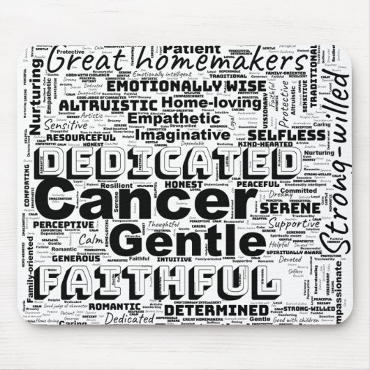 Cancer Zodiac Word Cloud Inspiration Mouse Pad Mousepad (Vorne)