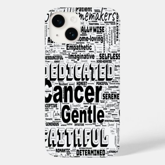 Cancer Zodiac Word Cloud Inspiration Phone Case (Rückseite)