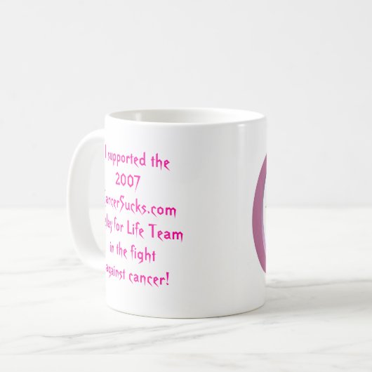 CancerSucks.com-Relais 2007 Kaffeetasse (Vorderseite Links)