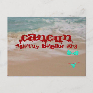 Cancun 2013 Spring Break Beach Waves Postcard Postkarte